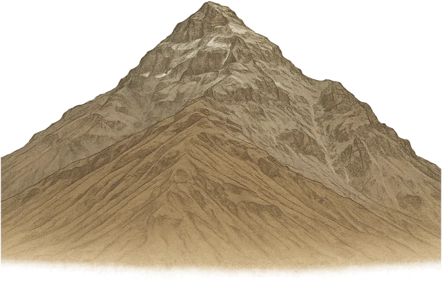 Scale illustration of Aconcagua, calibrated to its summit elevation above mean sea level measurement.