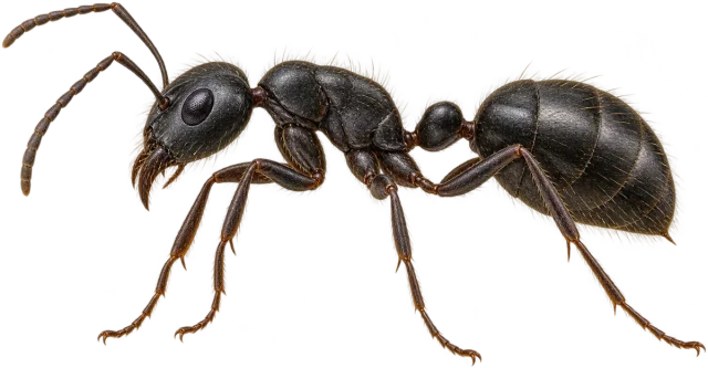 Scale illustration of Small ant, calibrated to its length measurement.