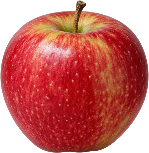 Scale illustration of Weight of a 180 g apple, calibrated to its weight measurement.