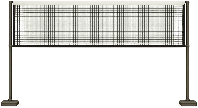 Scale illustration of Badminton net frame, calibrated to its regulation net width measurement.