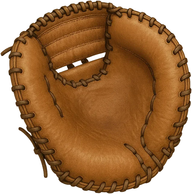 Scale illustration of Baseball catcher's mitt, calibrated to its defined heel-to-top length measurement.