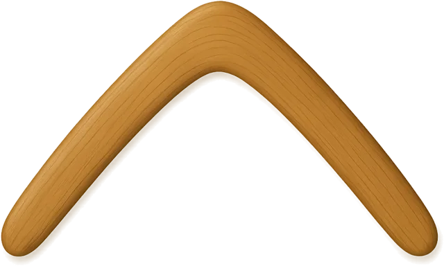 Scale illustration of Boomerang, calibrated to its defined tip-to-tip span measurement.