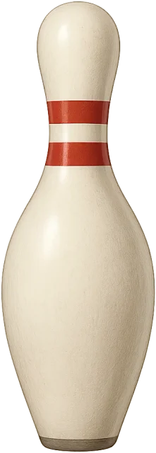 Scale illustration of Ten-pin bowling pin, calibrated to its regulation overall height measurement.