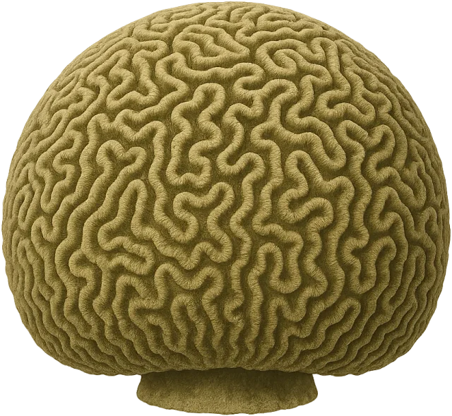 Scale illustration of Brain coral colony, calibrated to its defined colony diameter measurement.