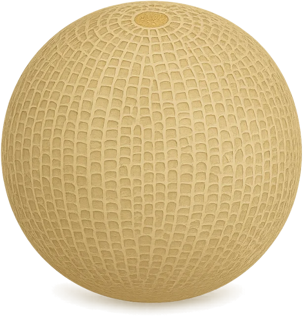 Scale illustration of Cantaloupe, calibrated to its defined fruit diameter measurement.