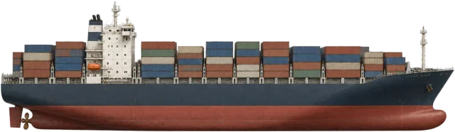 Scale illustration of 20,000 tonne cargo load, calibrated to its mass measurement.