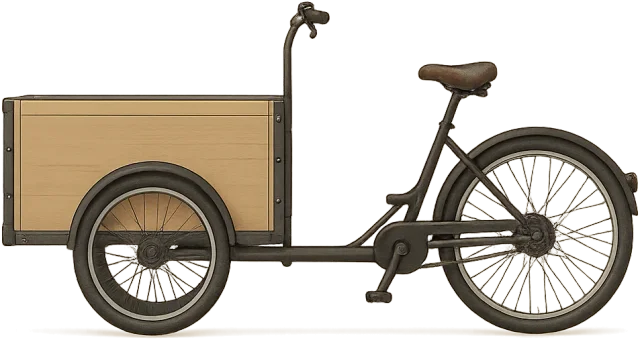 Scale illustration of Cargo tricycle, calibrated to its defined overall length measurement.