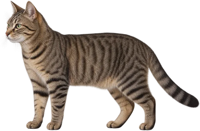 Scale illustration of Cat, calibrated to its body length measurement.