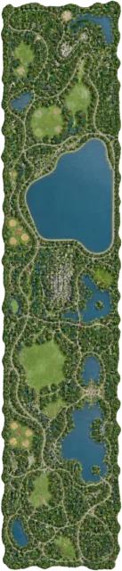 Scale illustration of Central Park, calibrated to its area measurement.