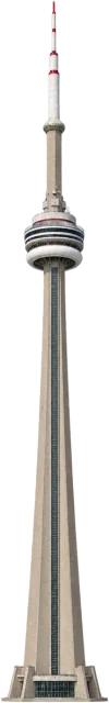 Scale illustration of CN Tower, calibrated to its height measurement.