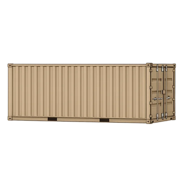Scale illustration of 20-foot container, calibrated to its length measurement.