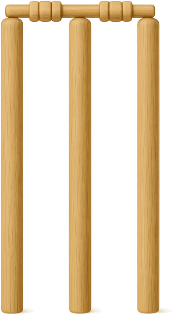 Scale illustration of Cricket wicket set, calibrated to its regulation stump height measurement.