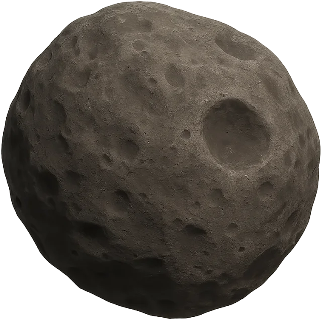 Scale illustration of Deimos, calibrated to its representative mean diameter measurement.
