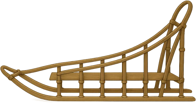 Scale illustration of Dog sled, calibrated to its defined sled length measurement.