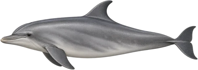 Scale illustration of Bottlenose dolphin, calibrated to its length measurement.