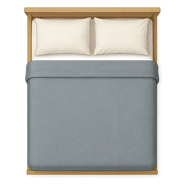 Scale illustration of Double bed, calibrated to its length measurement.