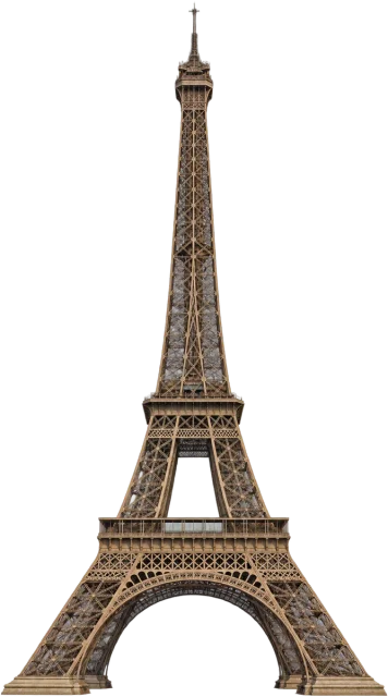 Scale illustration of Eiffel Tower, calibrated to its height measurement.