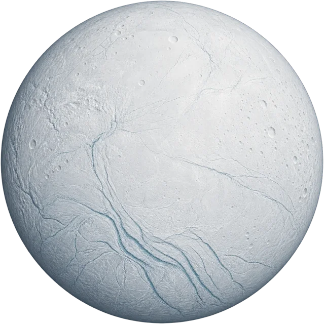 Scale illustration of Enceladus, calibrated to its mean diameter measurement.