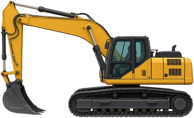 Scale illustration of 20 tonne excavator, calibrated to its mass measurement.