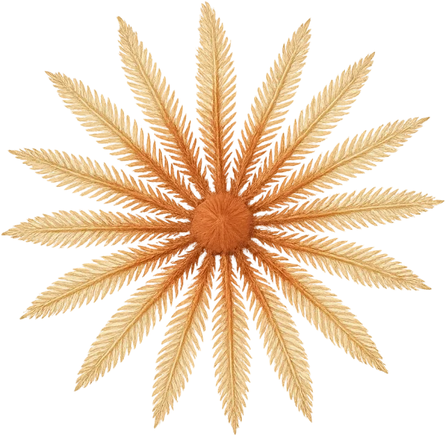 Scale illustration of Feather star, calibrated to its defined arm-tip span measurement.