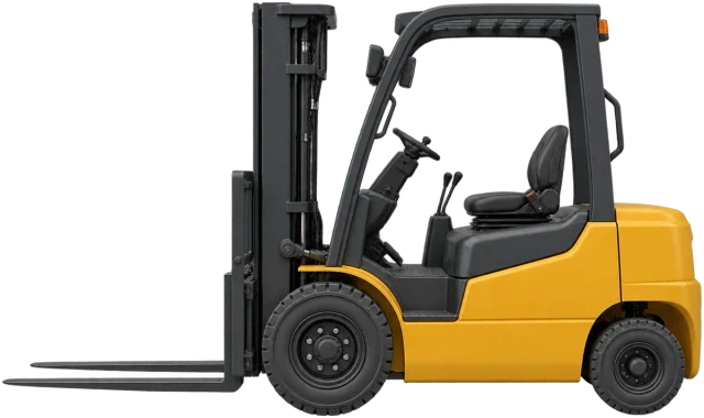 Scale illustration of 4 tonne forklift, calibrated to its mass measurement.