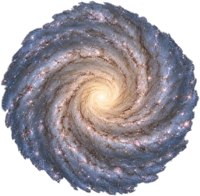 Scale illustration of Andromeda galaxy, calibrated to its diameter measurement.