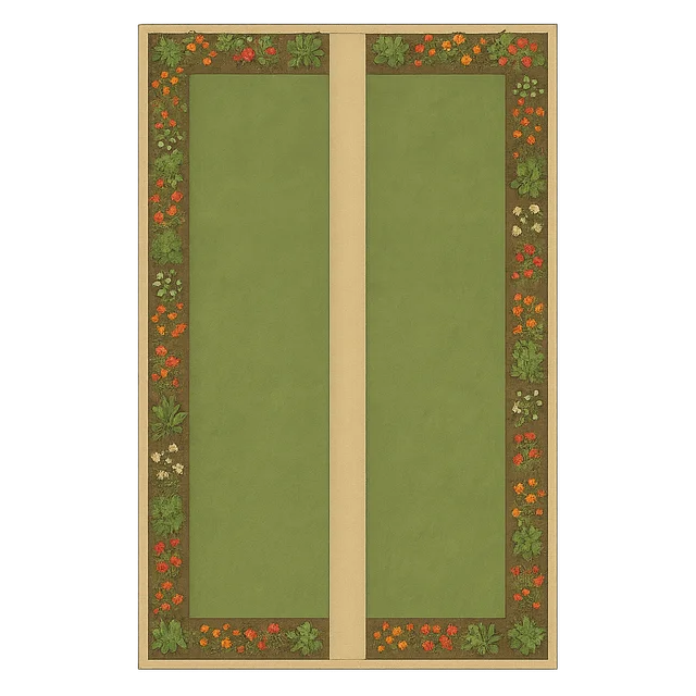 Scale illustration of 10 × 20 m garden, calibrated to its length measurement.