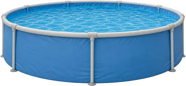 Scale illustration of 10,000 litre garden pool, calibrated to its volume measurement.