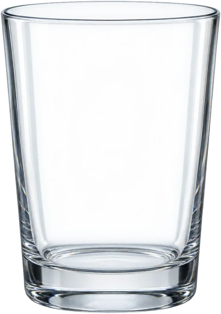 Scale illustration of 150 ml glass, calibrated to its volume measurement.