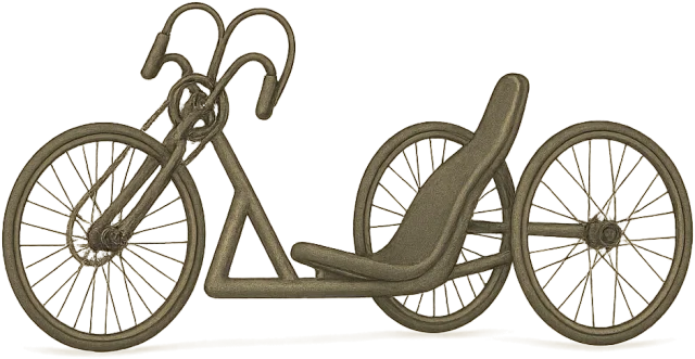 Scale illustration of Handcycle, calibrated to its defined overall length measurement.