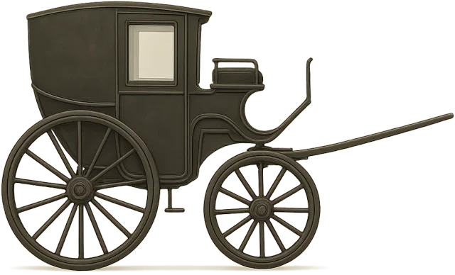 Scale illustration of Hansom cab, calibrated to its defined vehicle length measurement.