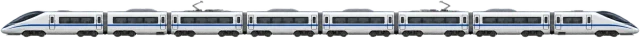 Scale illustration of High-speed train, calibrated to its length measurement.