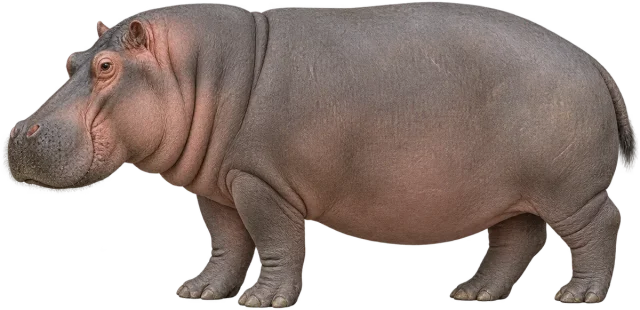 Scale illustration of Hippopotamus, calibrated to its length measurement.