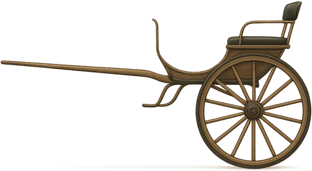Scale illustration of Horse-drawn gig, calibrated to its defined vehicle length measurement.