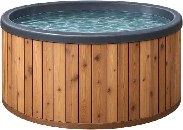 Scale illustration of 1,500 litre hot tub, calibrated to its volume measurement.