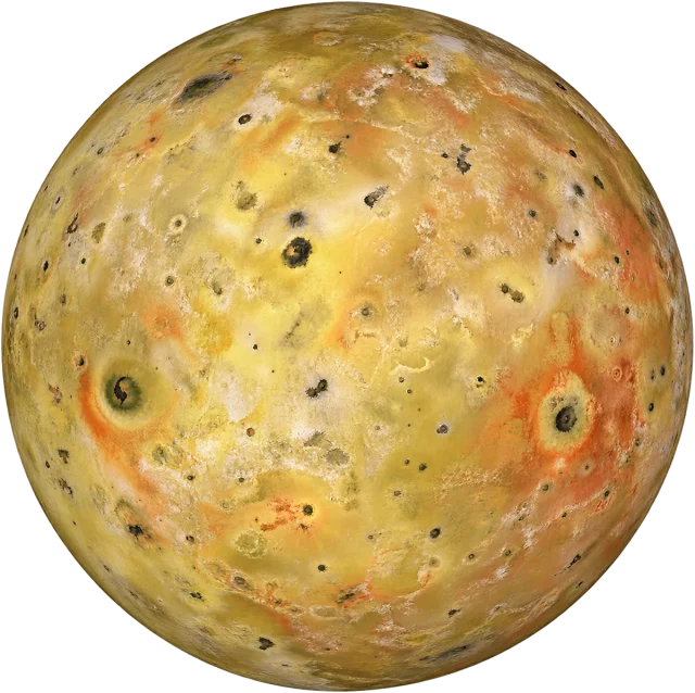 Scale illustration of Io, calibrated to its mean diameter measurement.