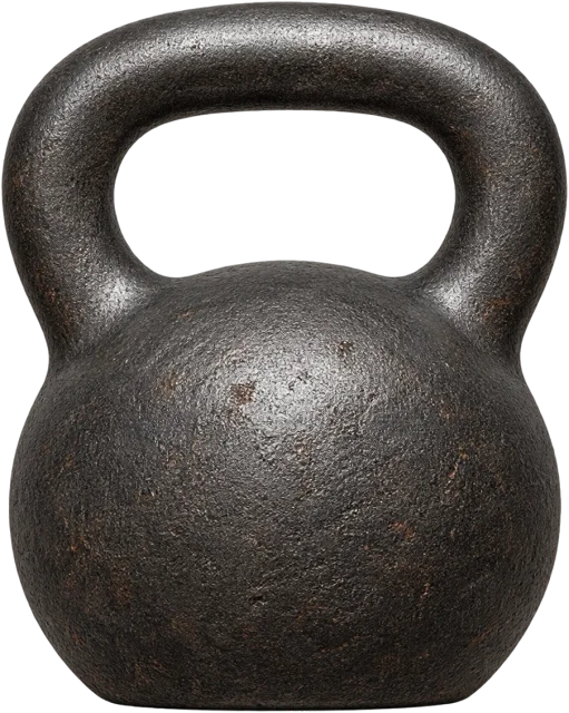 Scale illustration of 16 kg kettlebell, calibrated to its mass measurement.