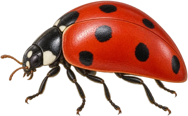 Scale illustration of Ladybird, calibrated to its characteristic size measurement.