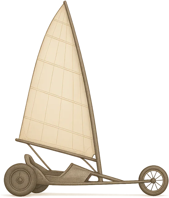 Scale illustration of Land yacht, calibrated to its defined overall length measurement.