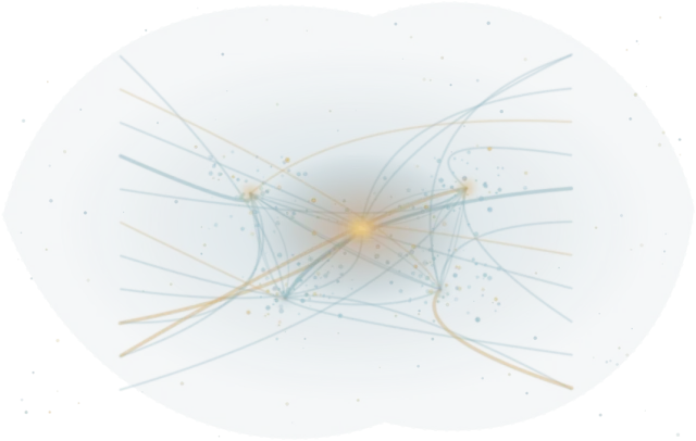 Scale illustration of Laniakea-scale region, calibrated to its diameter measurement.