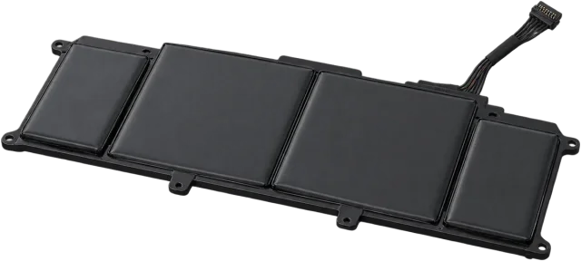 Scale illustration of Laptop battery, calibrated to its energy measurement.