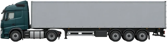 Scale illustration of Articulated lorry, calibrated to its length measurement.