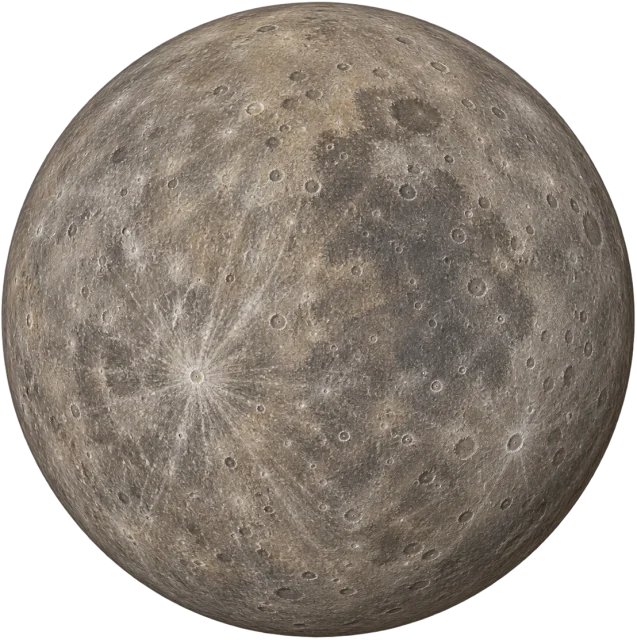 Scale illustration of Mercury, calibrated to its mean diameter measurement.