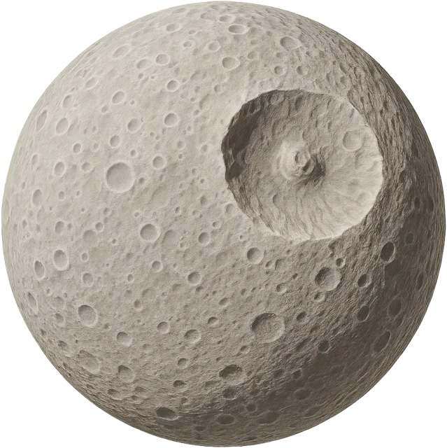 Scale illustration of Mimas, calibrated to its mean diameter measurement.