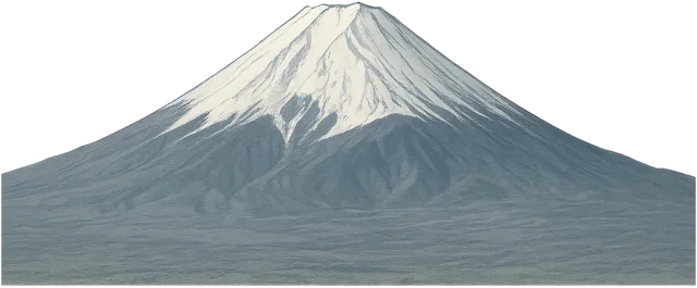 Scale illustration of Mount Fuji, calibrated to its summit elevation above mean sea level measurement.