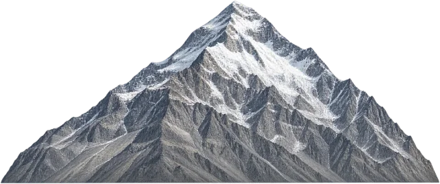 Scale illustration of Mount Everest, calibrated to its height measurement.