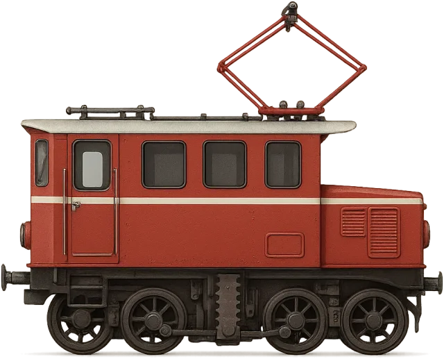 Scale illustration of Mountain rack locomotive, calibrated to its defined body length measurement.
