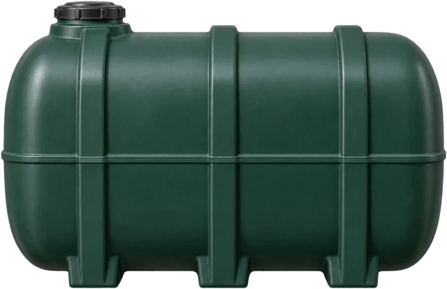 Scale illustration of 2,500 litre tank, calibrated to its volume measurement.