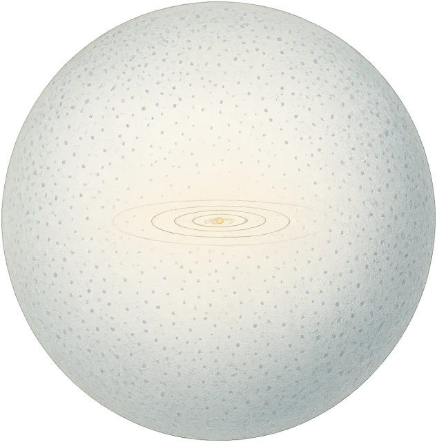 Scale illustration of Oort Cloud, calibrated to its diameter measurement.
