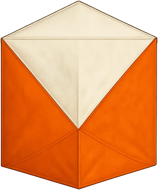 Scale illustration of Orienteering control marker, calibrated to its specified flag-face width measurement.